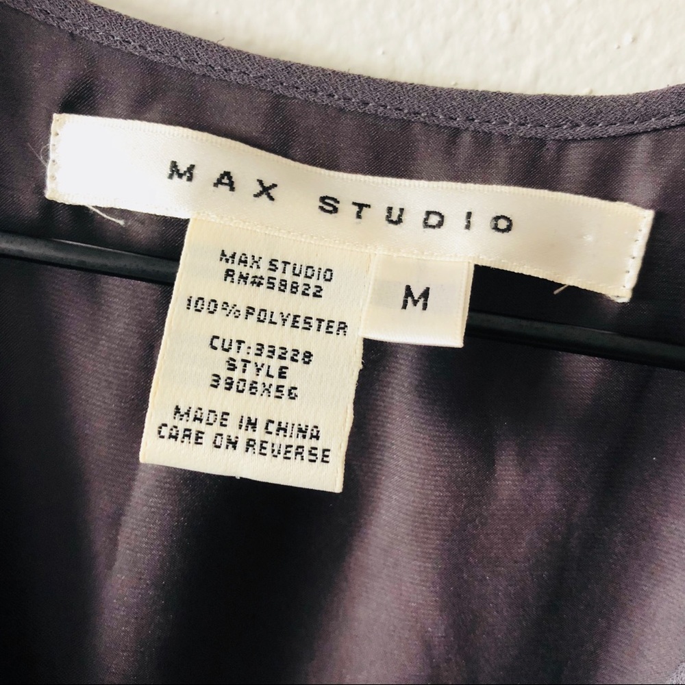 Max Studio Gray Ruffle Cocktail Dress - Picture 2 of 7